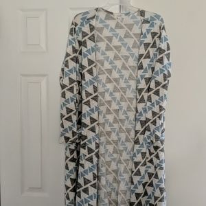 Lularoe Sarah patterned duster sweater, XL